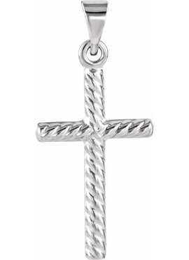14K White Gold Cross Pendant