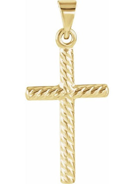 14K White Gold Cross Pendant