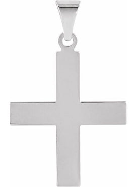 14K White Gold 15.5x14 mm Greek Cross Pendant