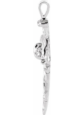 Platinum Nail Design Cross Pendant