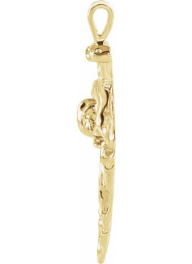 Platinum Nail Design Cross Pendant