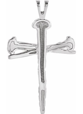 Platinum Nail Design Cross Pendant