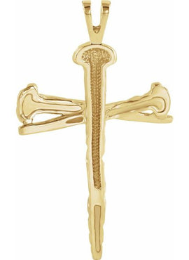 Platinum Nail Design Cross Pendant