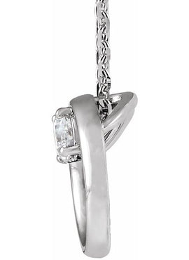 14K White Gold 1/10 CT Natural Diamond Circle 16-18