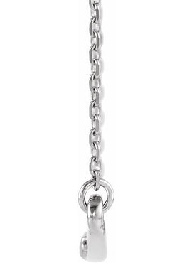 Sterling Silver .05 CTW Natural Diamond Curved Bar 16-18