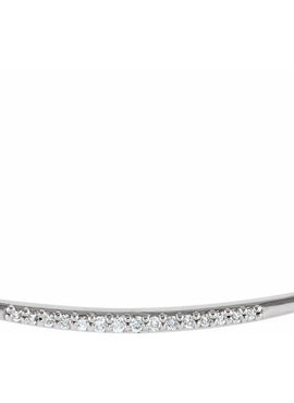 Sterling Silver .05 CTW Natural Diamond Curved Bar 16-18