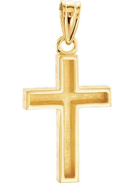 14K Yellow Gold 30x20 mm Cross Pendant