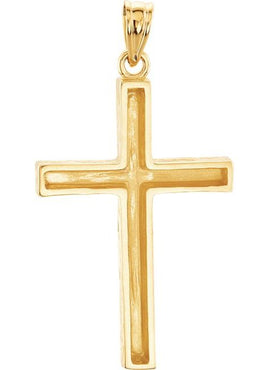 14K Yellow Gold 30x20 mm Cross Pendant