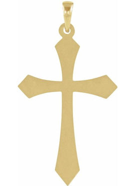 14K Yellow Gold 32x21 mm Cross Pendant