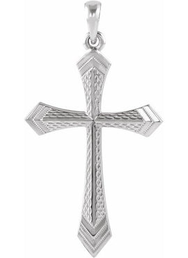 14K Yellow Gold 32x21 mm Cross Pendant
