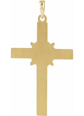 14K Yellow Gold 32.5x19.5 mm Cross Pendant