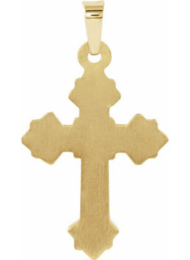 14K Yellow Gold 20x16 mm Hollow Cross Pendant