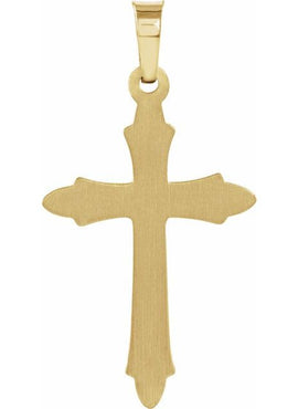 14K Yellow Gold 22.5x15.5 mm .01 CT Natural Diamond Cross Pendant