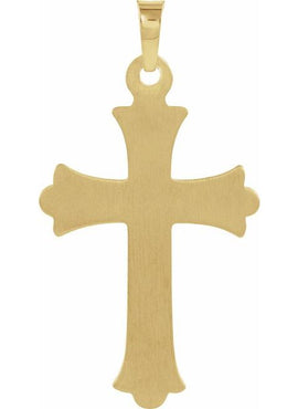 14K Yellow/White Gold 25.5x18 mm Hollow Cross Pendant