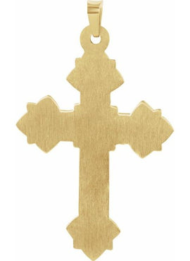 14K Yellow Gold 20x16 mm Hollow Cross Pendant