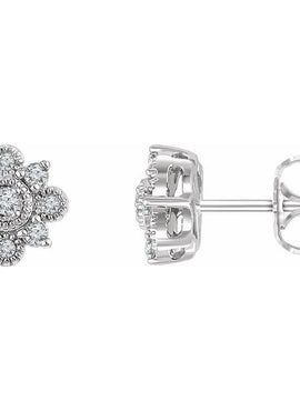 14K White Gold 1/5 CTW Natural Diamond Vintage-Inspired Earrings