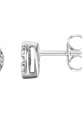 14K White Gold 1/5 CTW Natural Diamond Cluster Earrings