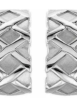 14K White Gold J-Hoop Earrings