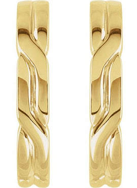 14K Yellow Gold J-Hoop Earrings