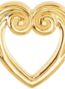 14K Yellow Gold Heart Slide Pendant