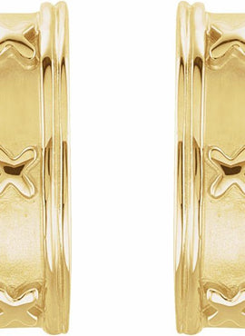 14K Yellow Gold J-Hoop Earrings
