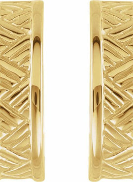 14K Yellow Gold J-Hoop Earrings