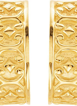 14K Yellow Gold J-Hoop Earrings