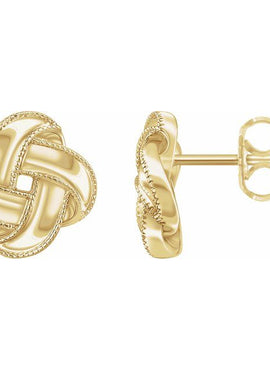 14K Yellow Gold Knot Earrings