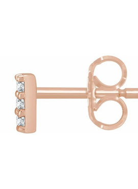 14K Yellow Gold .05 CTW Natural Diamond Bar Earrings