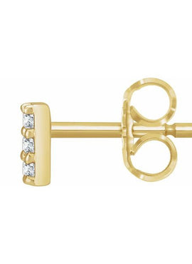 14K Yellow Gold .05 CTW Natural Diamond Bar Earrings