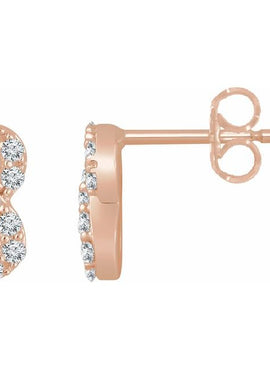 14K Yellow Gold 1/6 CTW Natural Diamond Infinity Earrings