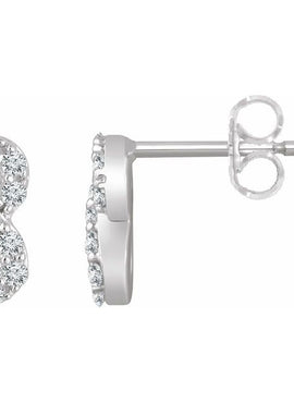 14K Yellow Gold 1/6 CTW Natural Diamond Infinity Earrings