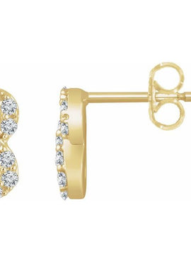 14K Yellow Gold 1/6 CTW Natural Diamond Infinity Earrings