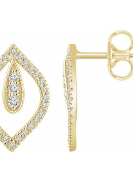 14K Yellow Gold 1/4 CTW Natural Diamond Freeform Earrings