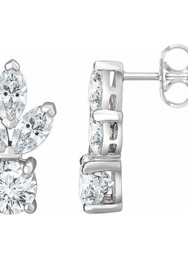 Sterling Silver Imitation White Cubic Zirconia  Earrings