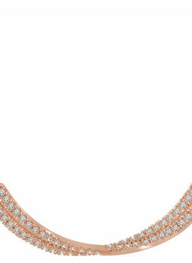 14K Yellow Gold 1/4 CTW Natural Diamond Twisted Bar 16-18
