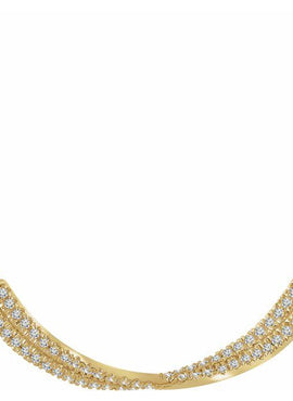 14K Yellow Gold 1/4 CTW Natural Diamond Twisted Bar 16-18