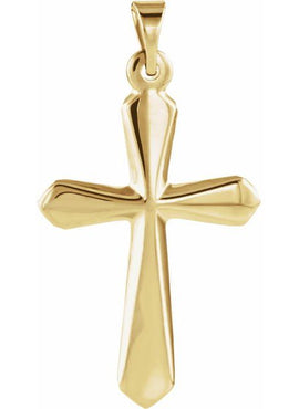 14K Yellow Gold 22.5x16 mm Cross Pendant