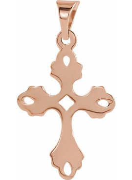 14K Rose Gold Cross Pendant