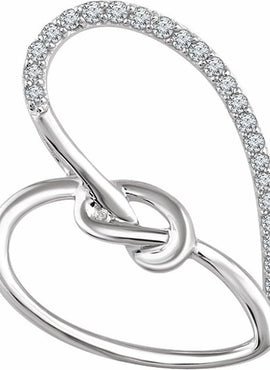 Sterling Silver 1/8 CTW Natural Diamond Heart Pendant