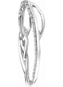 Sterling Silver 1/8 CTW Natural Diamond Heart Pendant