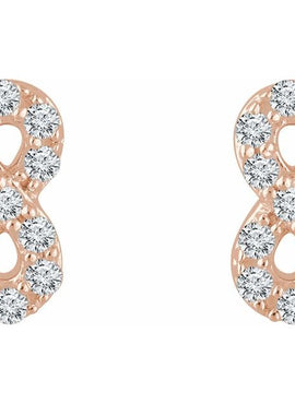 14K Yellow Gold 1/6 CTW Natural Diamond Infinity Earrings