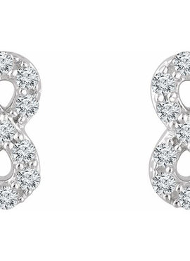 14K Yellow Gold 1/6 CTW Natural Diamond Infinity Earrings