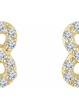 14K Yellow Gold 1/6 CTW Natural Diamond Infinity Earrings