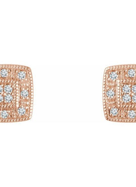 14K Yellow Gold 1/10 CTW Natural Diamond Cluster Earrings