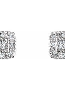 14K Yellow Gold 1/10 CTW Natural Diamond Cluster Earrings