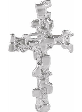 14K White Gold Cross Pendant