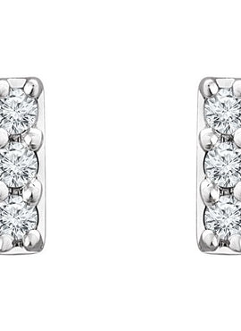 14K Yellow Gold .05 CTW Natural Diamond Bar Earrings