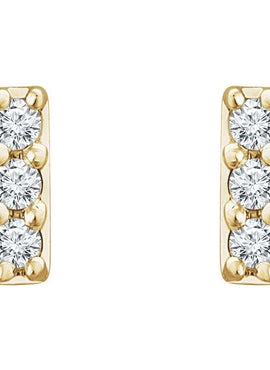 14K Yellow Gold .05 CTW Natural Diamond Bar Earrings