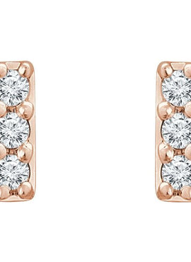 14K Yellow Gold .05 CTW Natural Diamond Bar Earrings